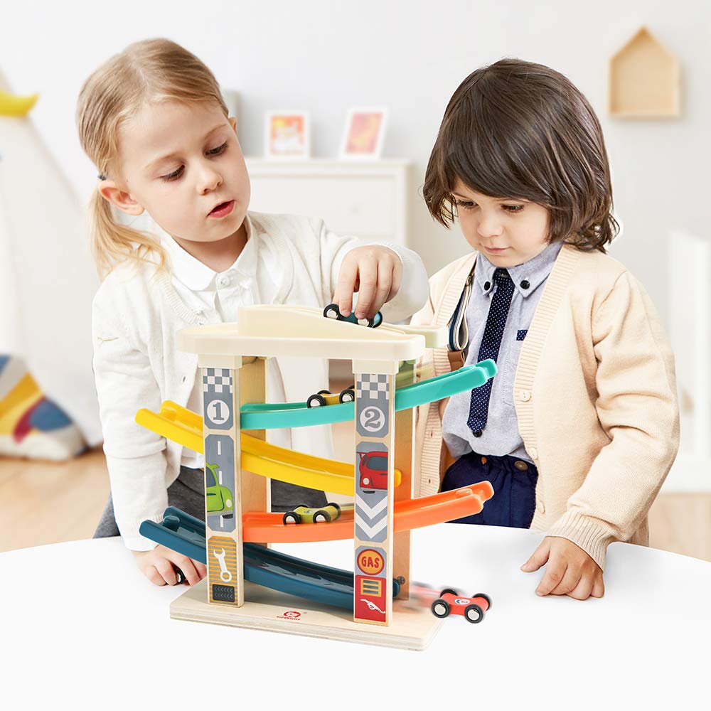 Wooden Car Ramp Toy - Early Learning Playset for Toddlers