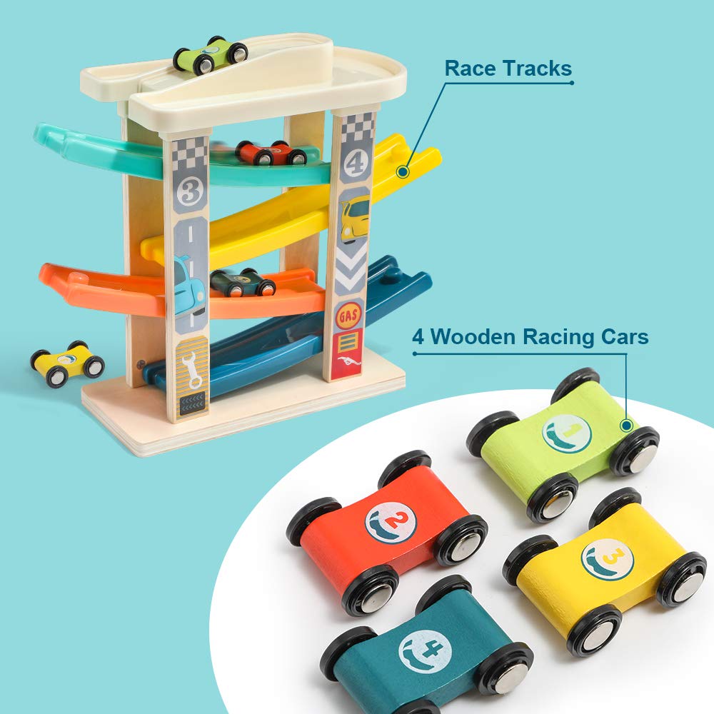 Wooden Car Ramp Toy - Early Learning Playset for Toddlers